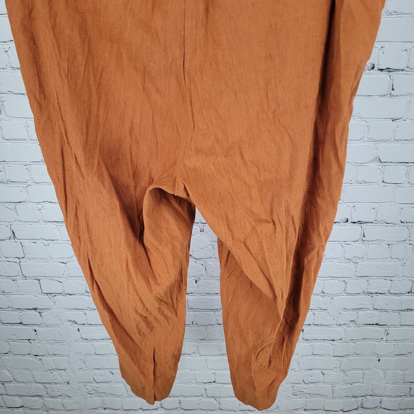 J Jill Orange Linen Blend Stretch Elastic Waist Pull On Pants Size 2X (38x24.5)