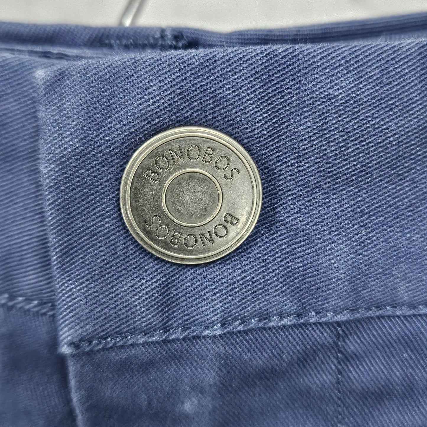 Bonobos Navy Slim Cotton Blend Straight Leg Flat Front Chino Pants 33x32