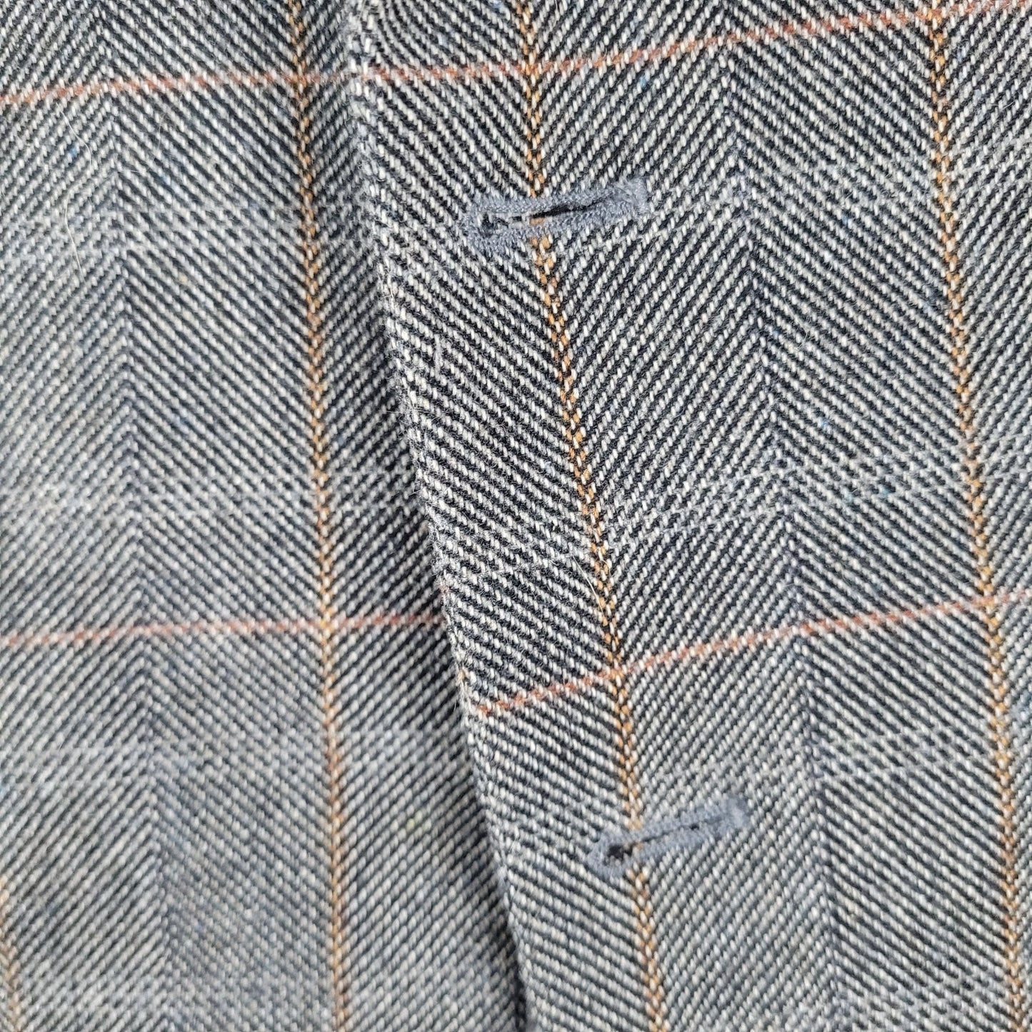 Farah Grey Wool Blend Herringbone Check 2 Button Blazer Sport Coat Size 38R