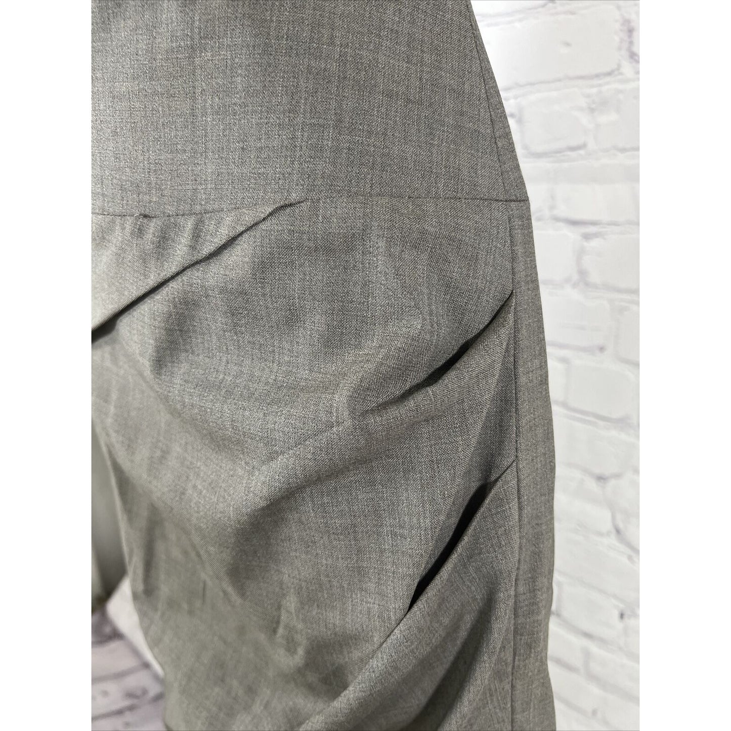 NWT ELEVENTY Womens Size 42 Gray Wool Blend Side Pleated Pencil Skirt Italy New