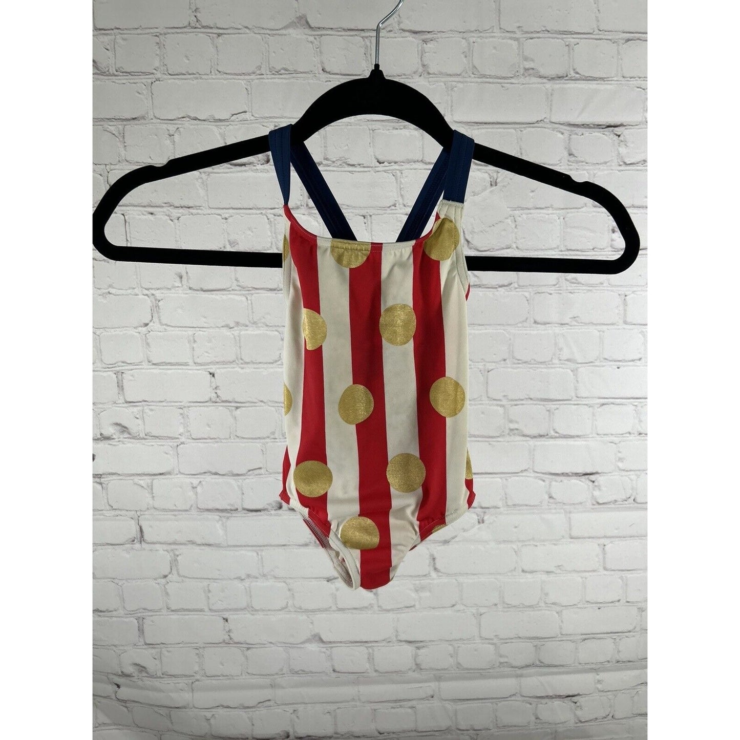 Mini Boden Red White Blue Gold One Piece Swimsuit Youth Girls 2-3Y 98cm