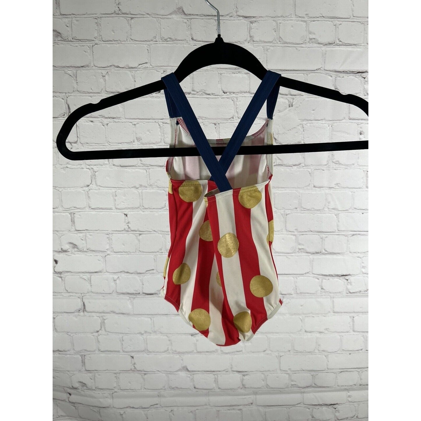 Mini Boden Red White Blue Gold One Piece Swimsuit Youth Girls 2-3Y 98cm
