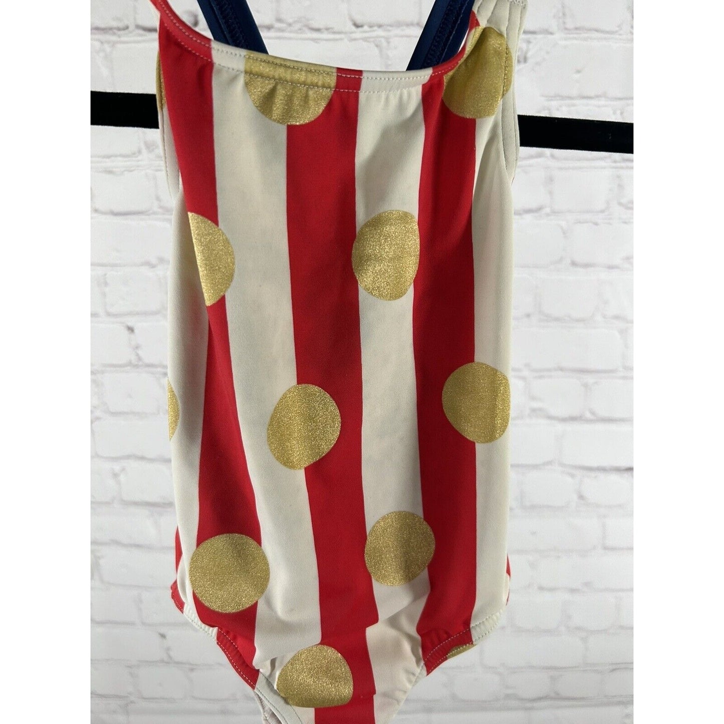 Mini Boden Red White Blue Gold One Piece Swimsuit Youth Girls 2-3Y 98cm