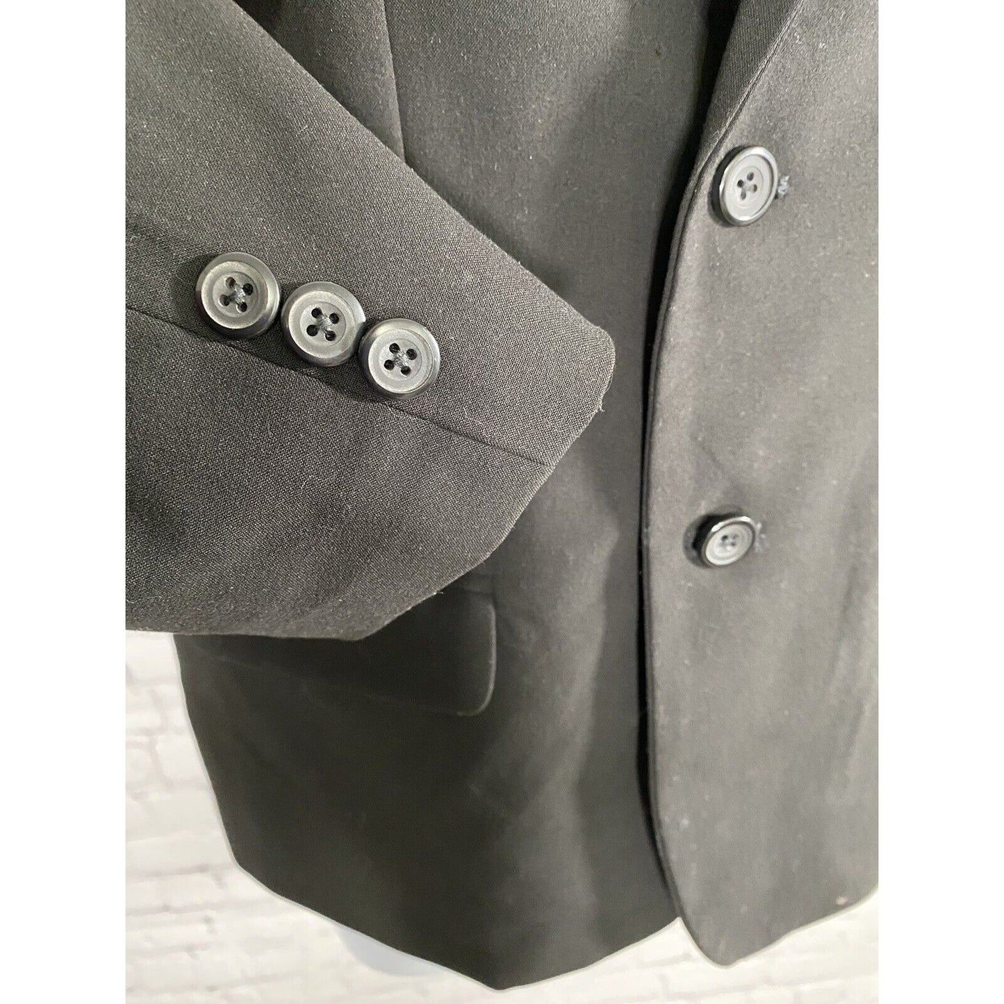 Van Heusen Black Two Button Blazer Notch Lapel Boys Size 14 Husky