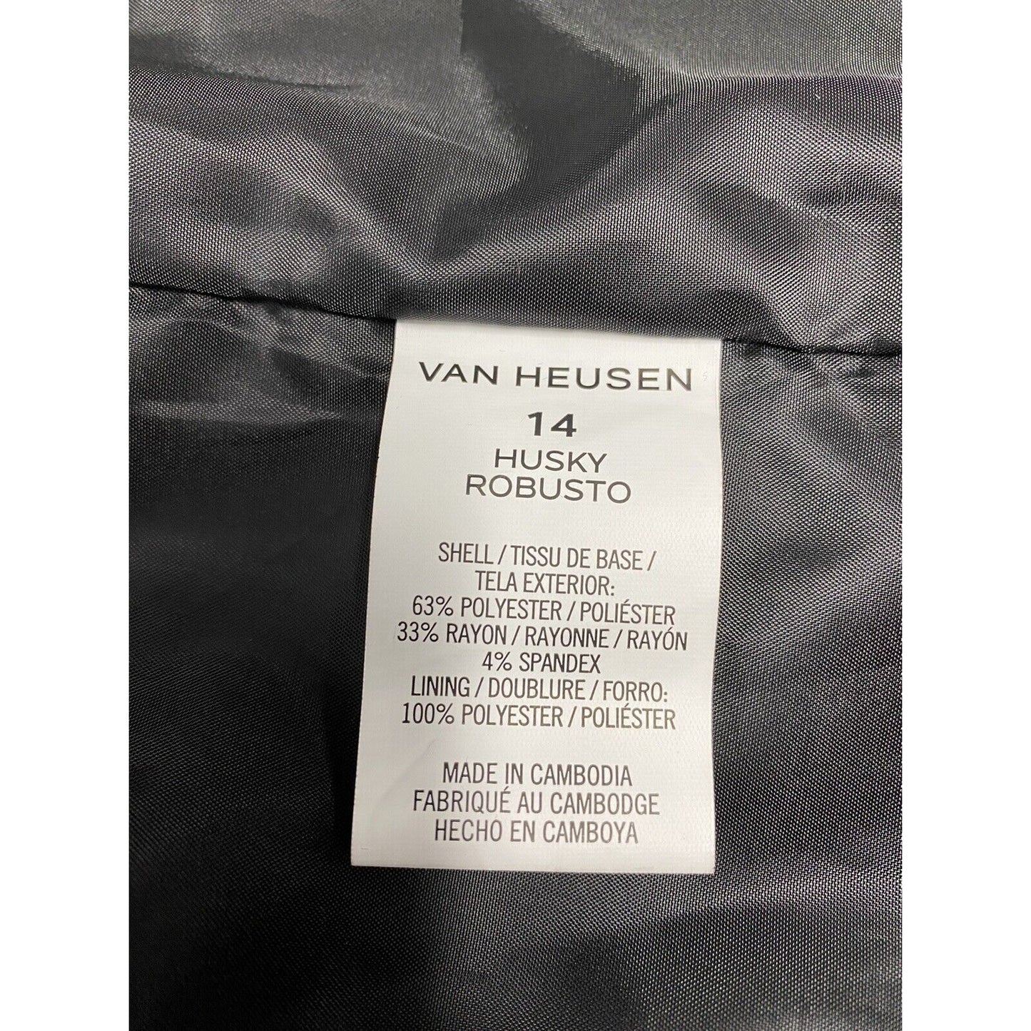 Van Heusen Black Two Button Blazer Notch Lapel Boys Size 14 Husky