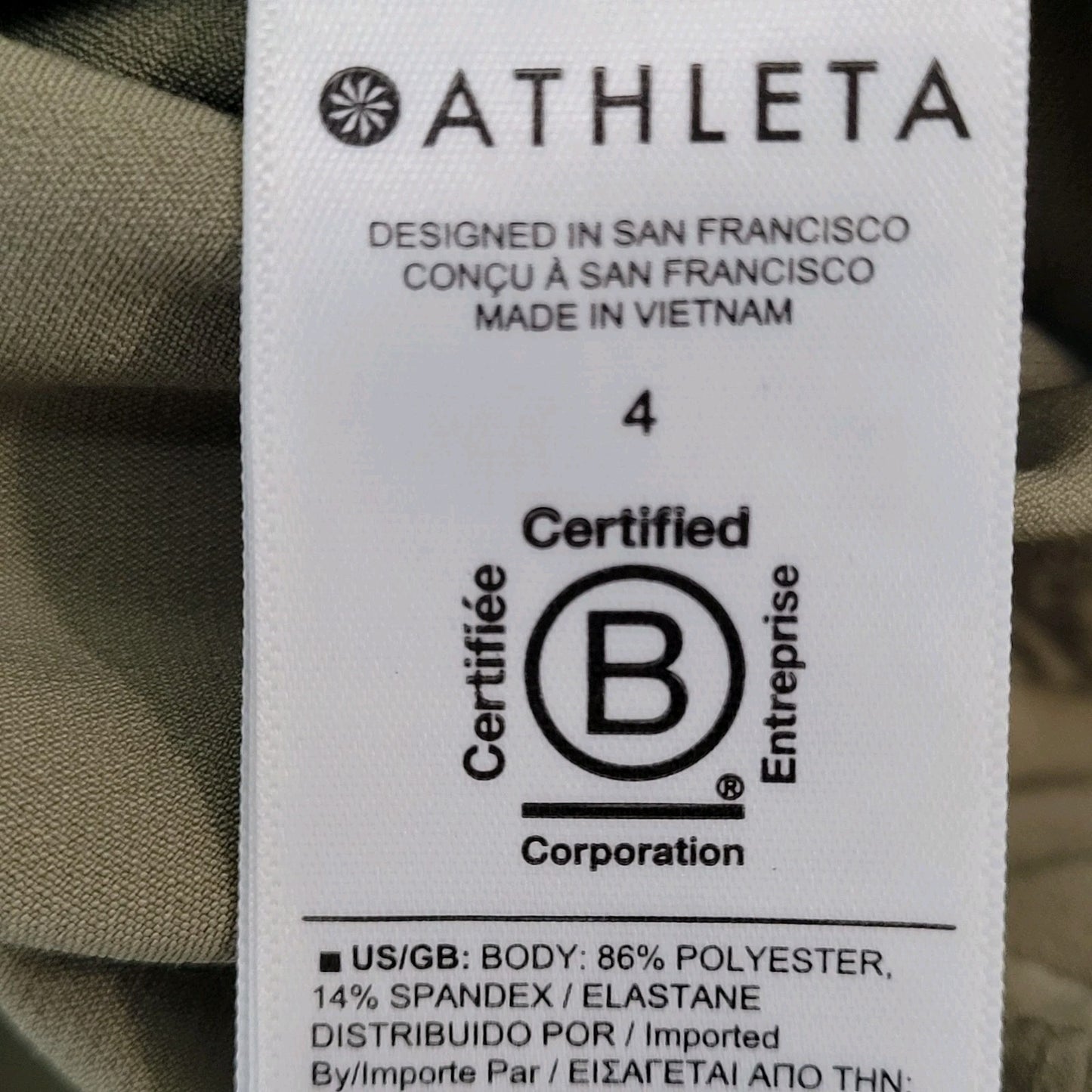 Athleta Green Athleisure Stretch High Rise Cargo Pockets Pants Size 4 (26x39)