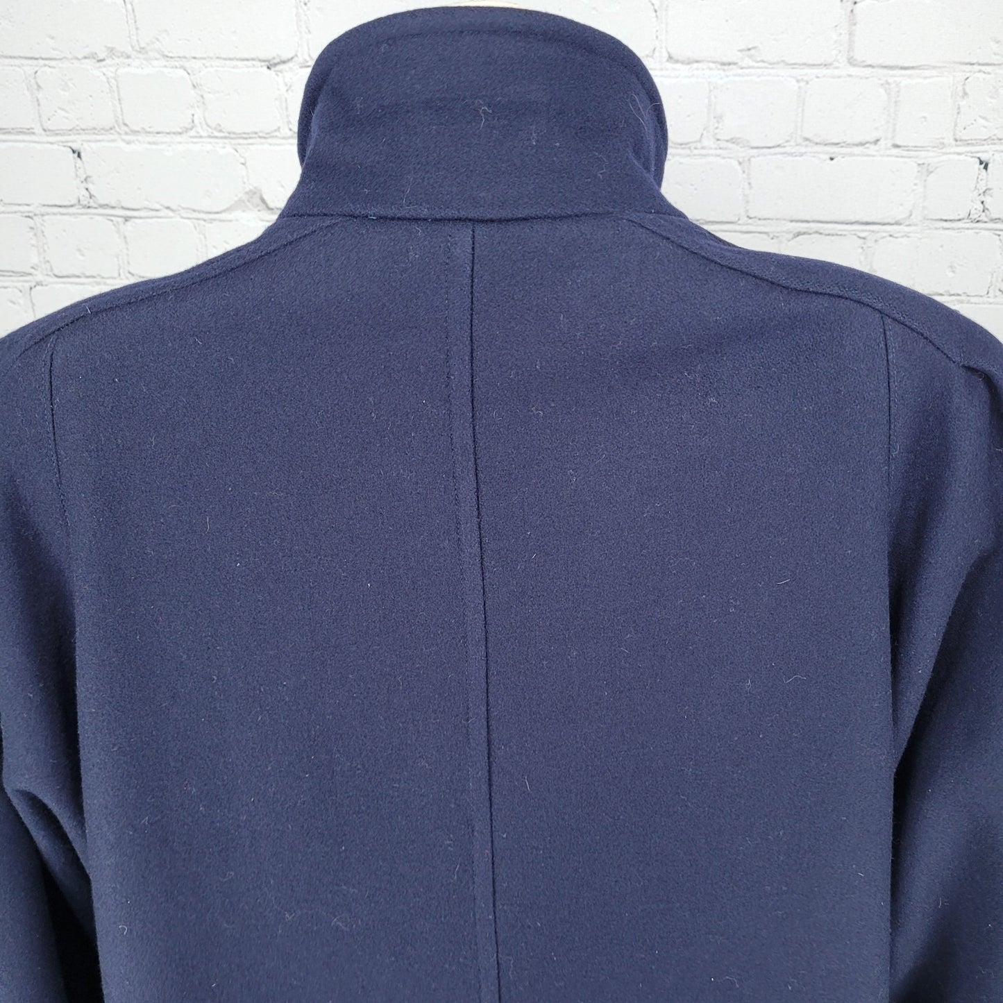 J. Gallery Navy Wool Blend Pockets Collared Buttoned Lined Over Coat Size 11/12