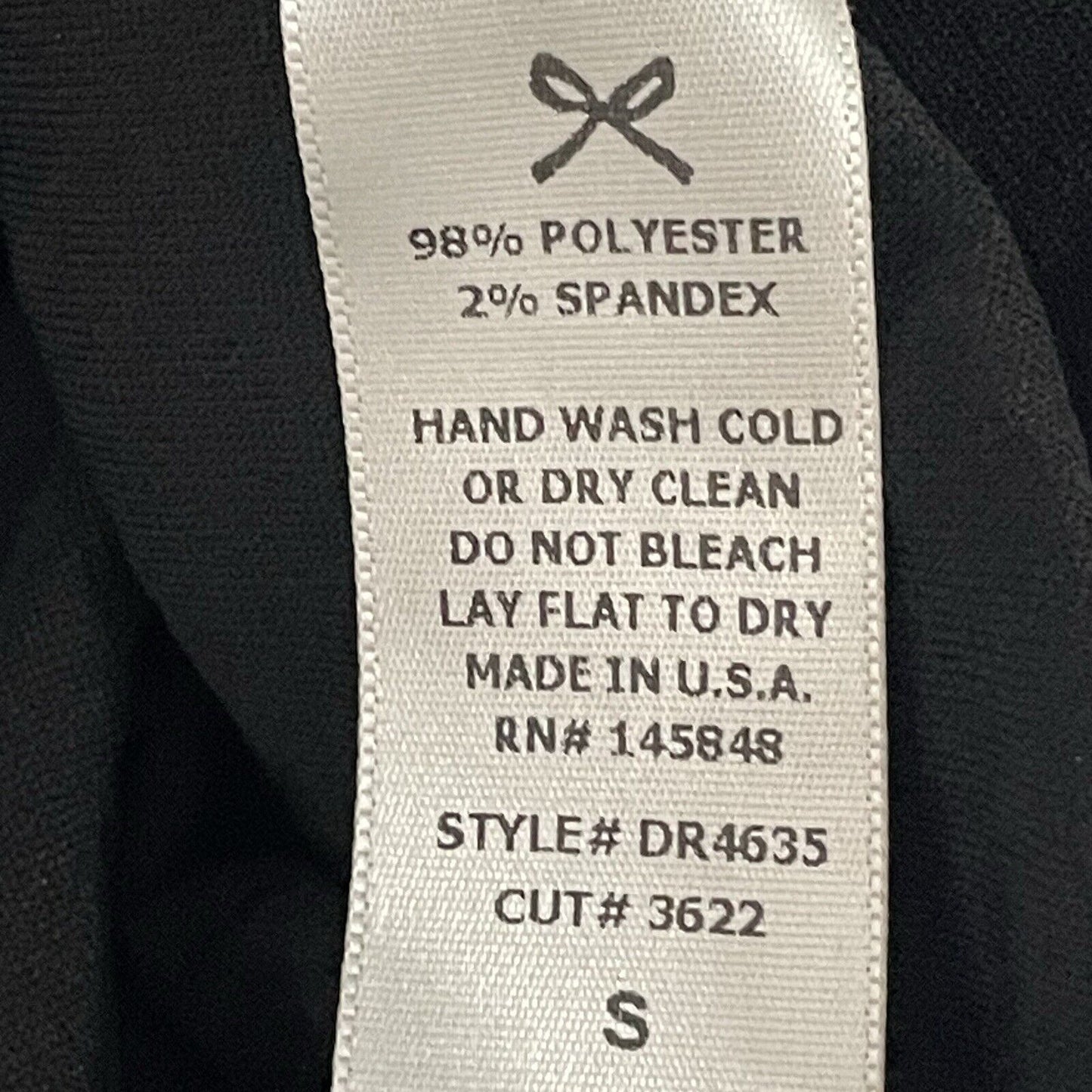 Everly Black Silver Shimmer Lined Stretch Pleated USA Made Dress Size Small S