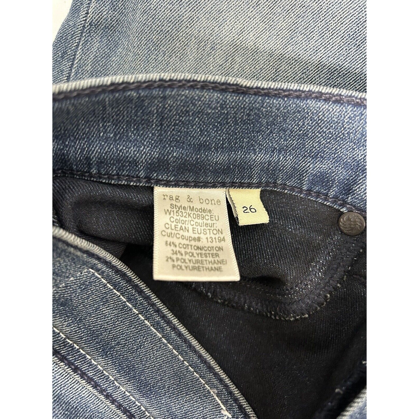 Rag & Bone Blue Medium Wash High Rise Legging Women’s Jeans Size 26 (28 x 31)