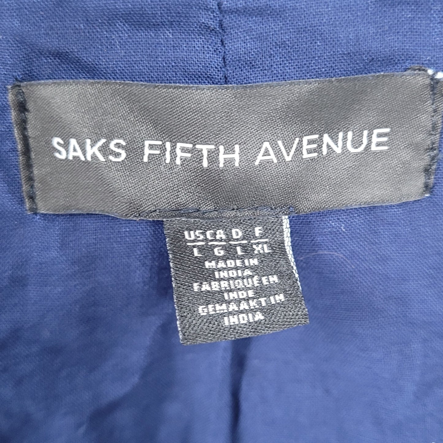 Saks Fifth Avenue Blue Genuine Goatskin Soft Suede Buttoned Jacket Size Large L