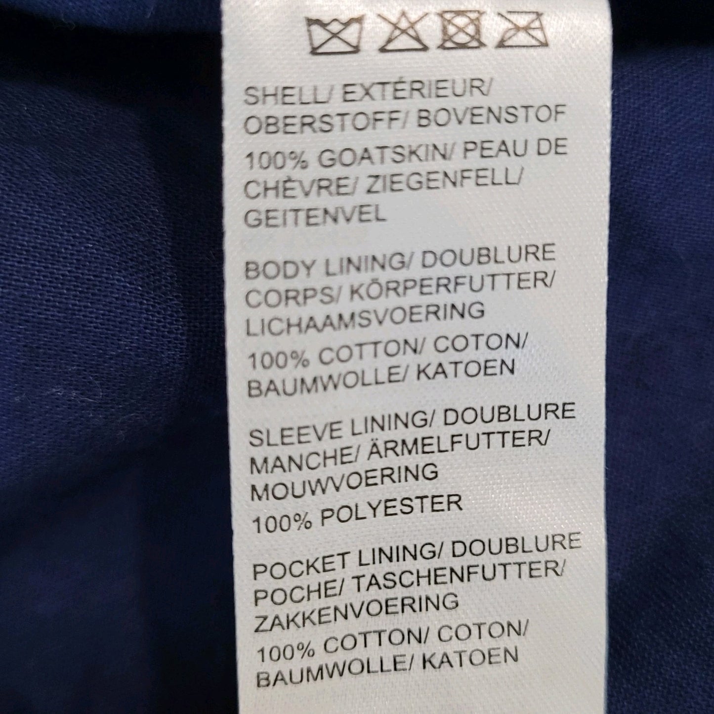 Saks Fifth Avenue Blue Genuine Goatskin Soft Suede Buttoned Jacket Size Large L