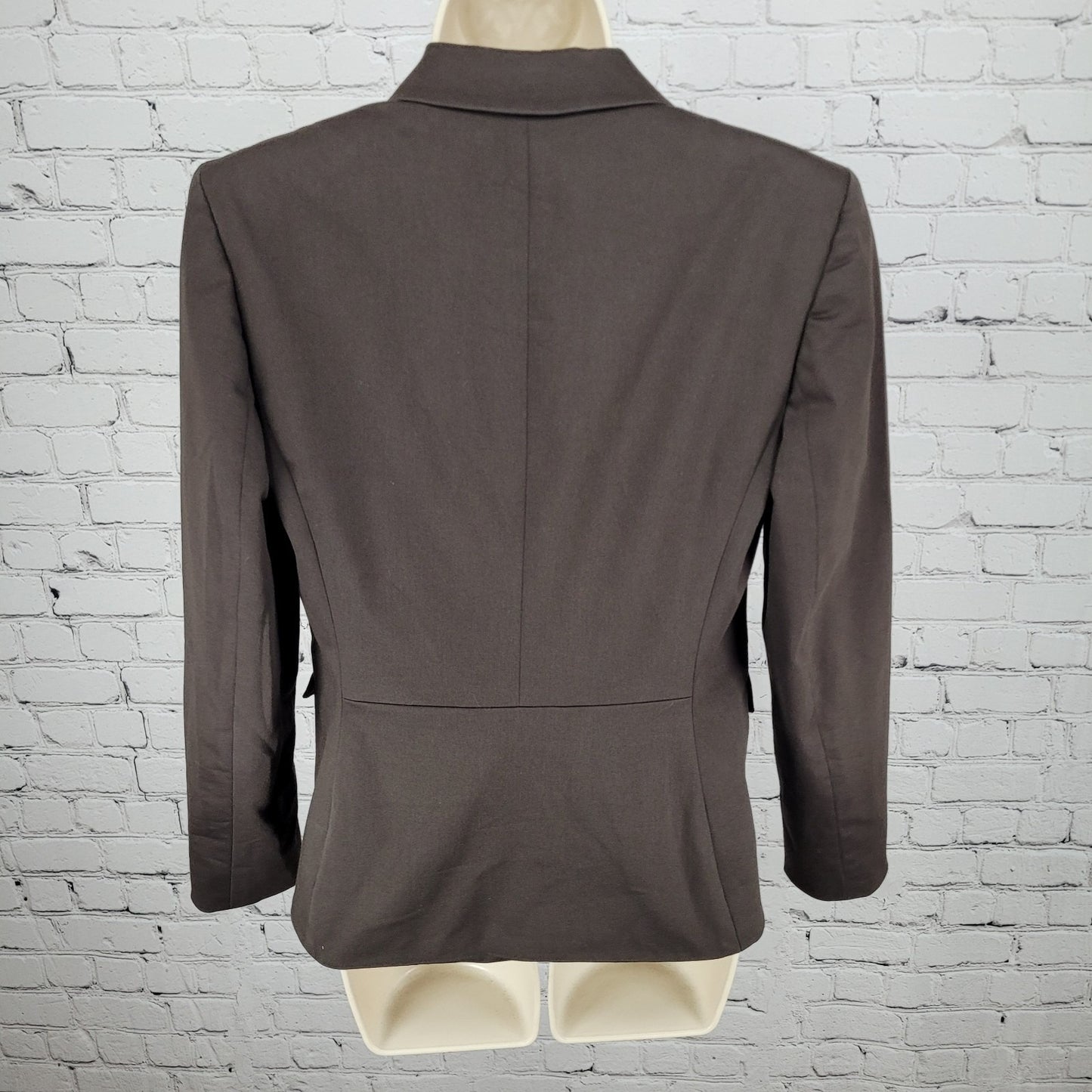 Ann Taylor Brown Cotton Blend Stretch Buttoned Notch Blazer Suit Jacket Size 8P