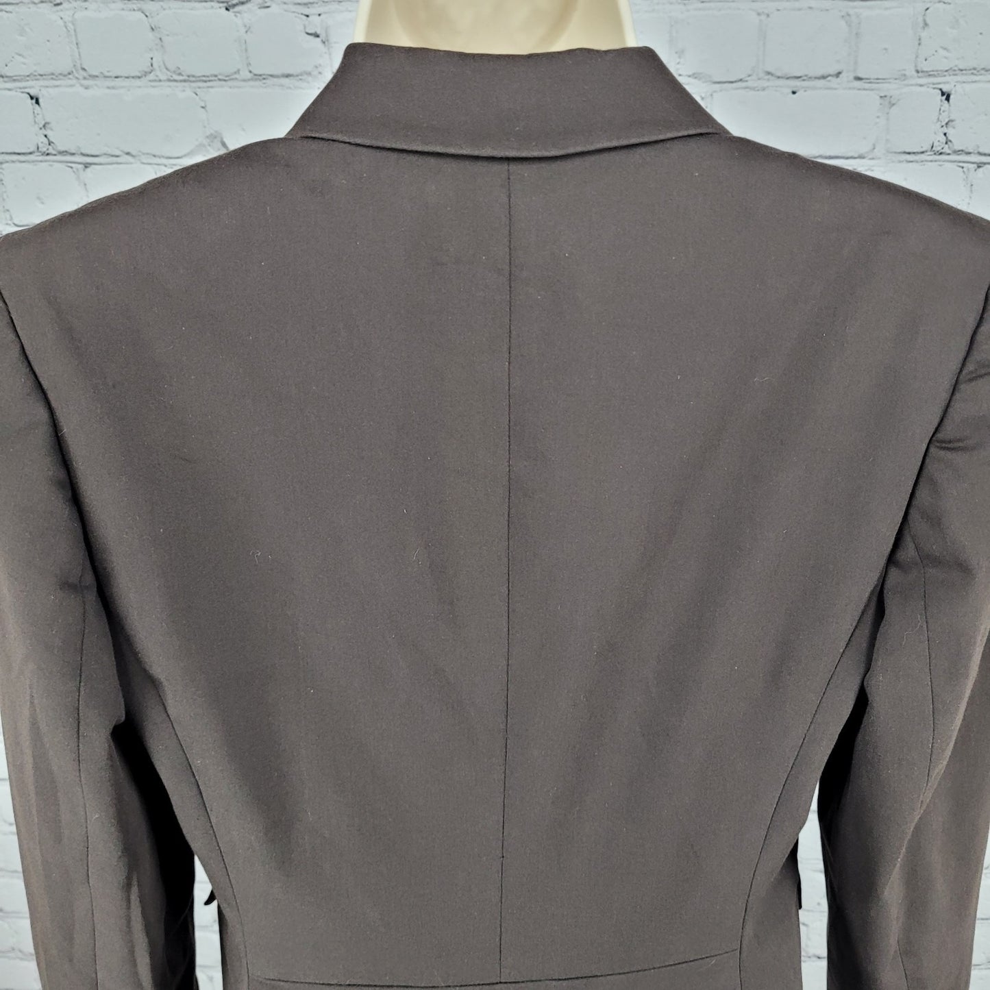 Ann Taylor Brown Cotton Blend Stretch Buttoned Notch Blazer Suit Jacket Size 8P