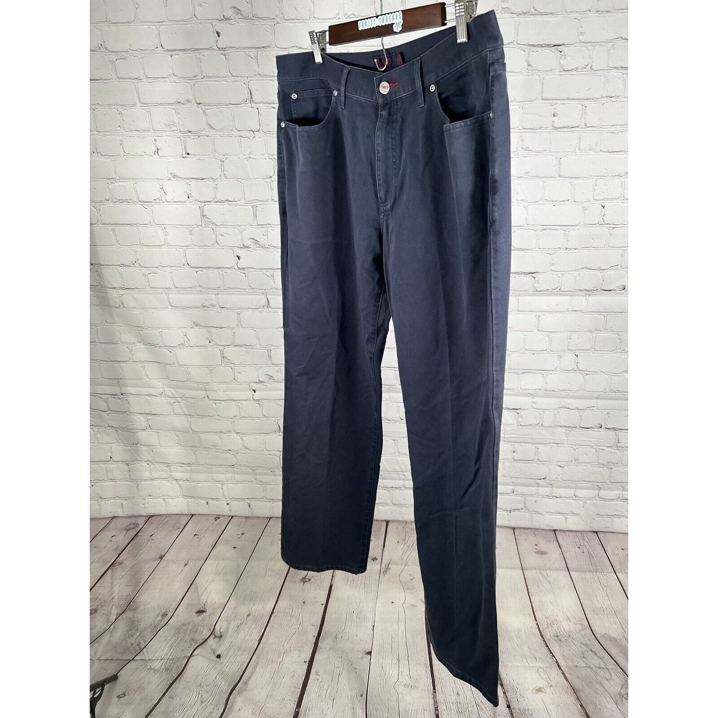 Grayers Clothiers Dark Blue Cotton Straight Leg Mid Rise Men’s Pants (36 x 32)