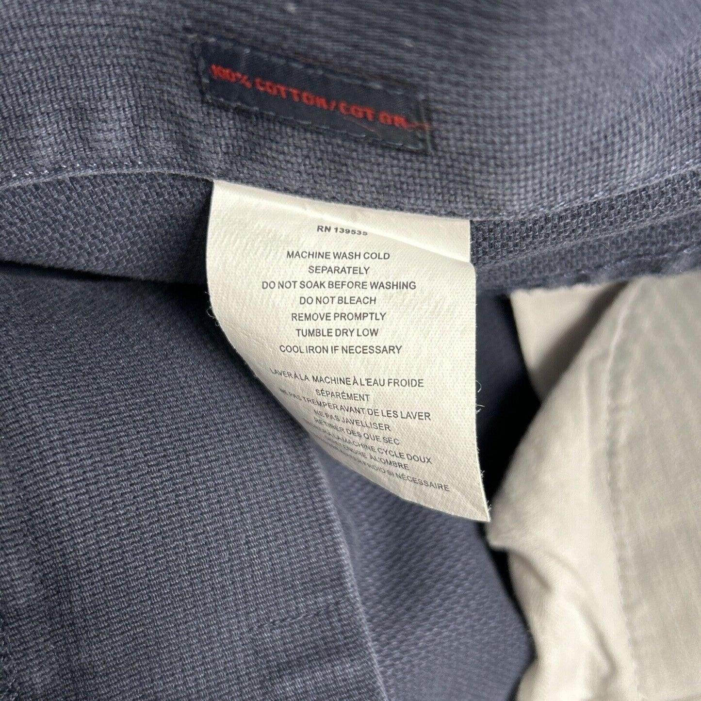 Grayers Clothiers Dark Blue Cotton Straight Leg Mid Rise Men’s Pants (36 x 32)