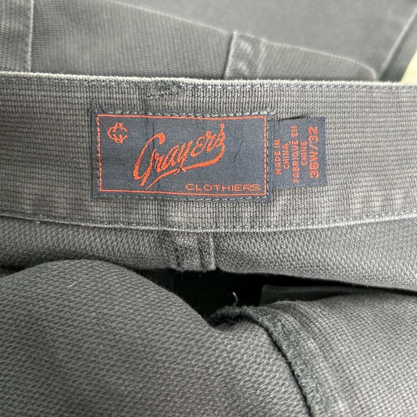 Grayers Clothiers Dark Blue Cotton Straight Leg Mid Rise Men’s Pants (36 x 32)