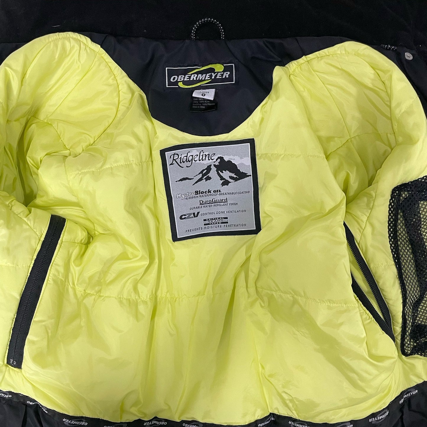 Obermeyer Yellow Sao Paolo Jacket Ski 10,000mm Waterproof Hooded Duroguard 8