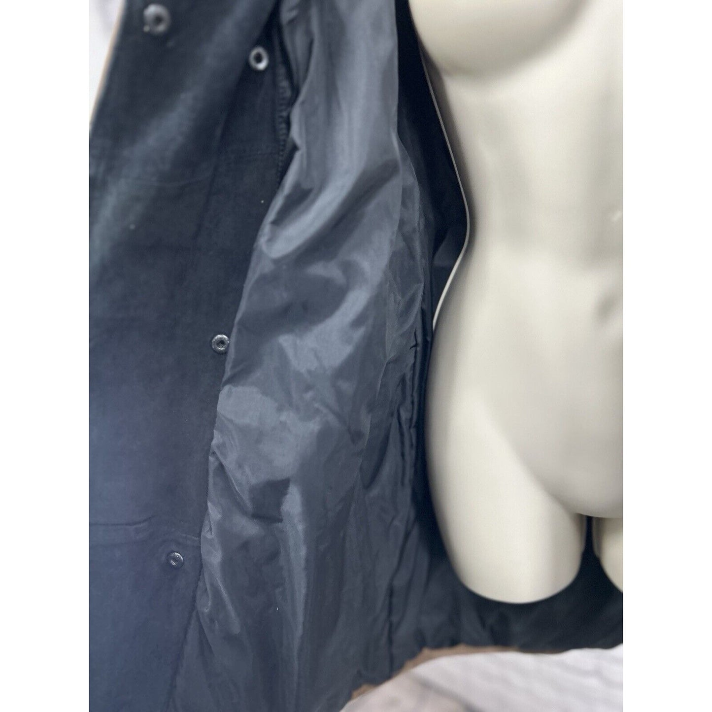 Ada Brown Leather Double Breasted Snap Button Hooded Coat Jacket Size Small S