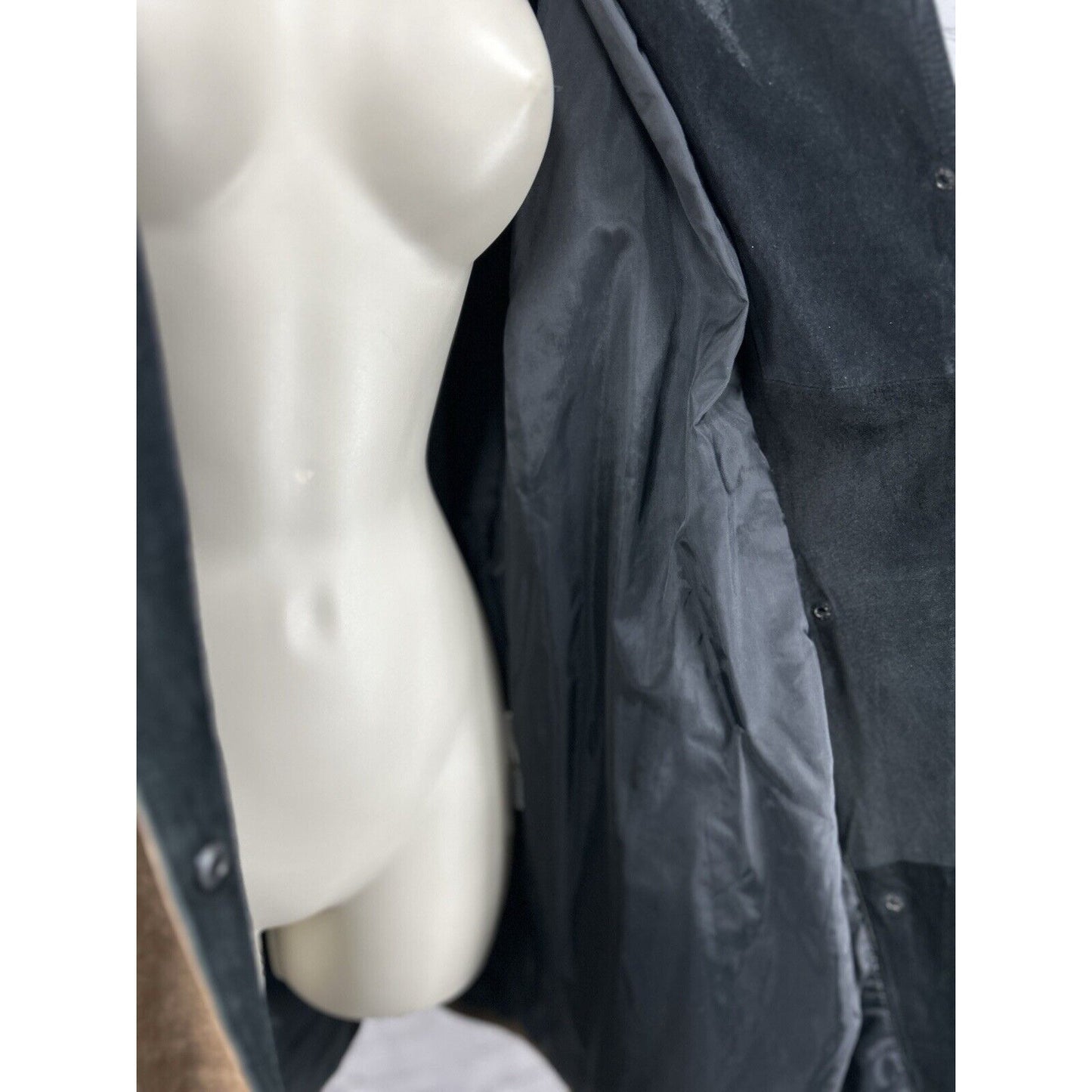Ada Brown Leather Double Breasted Snap Button Hooded Coat Jacket Size Small S