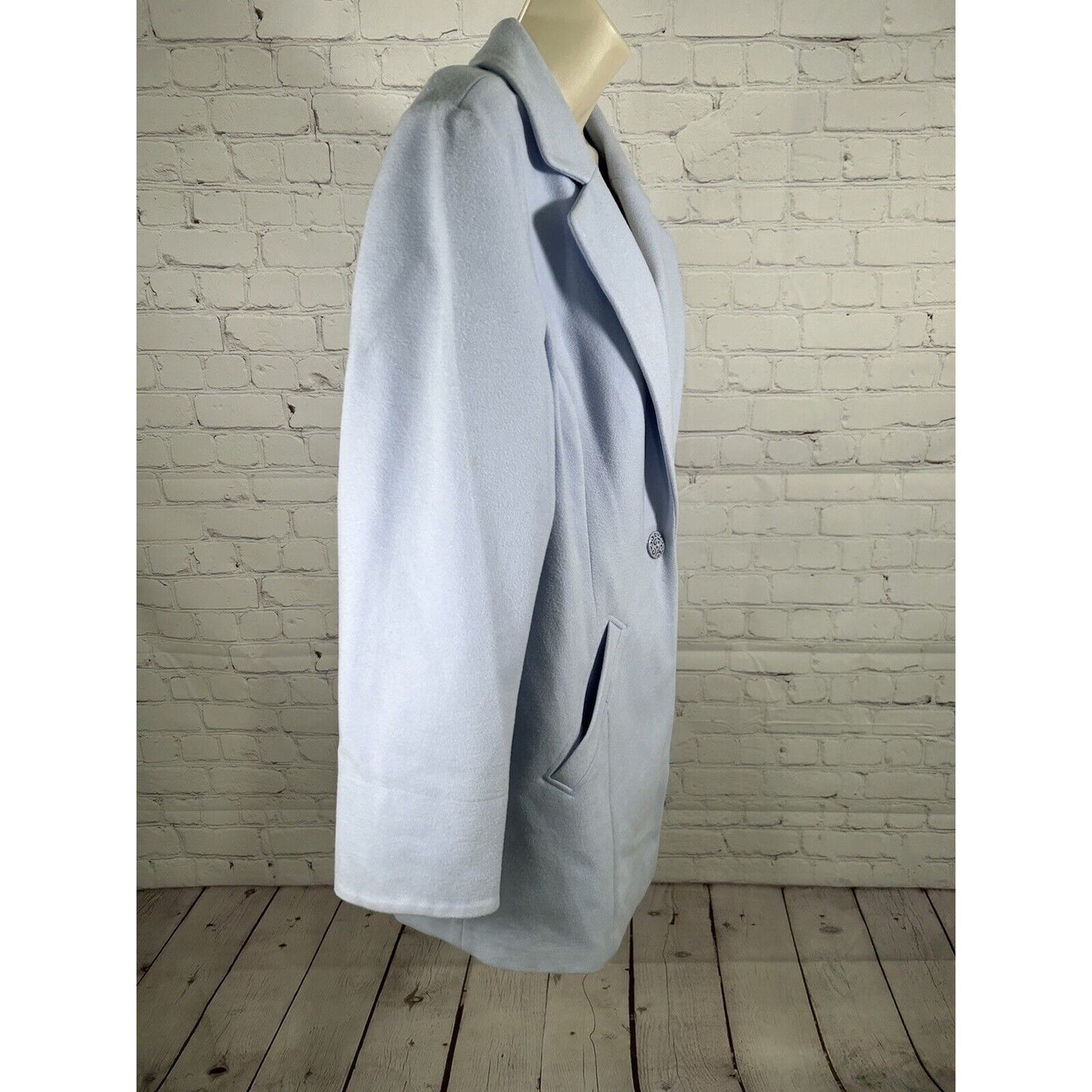 Chico’s Periwinkle Single Button Single Breasted Women’s Overcoat Size 8/10