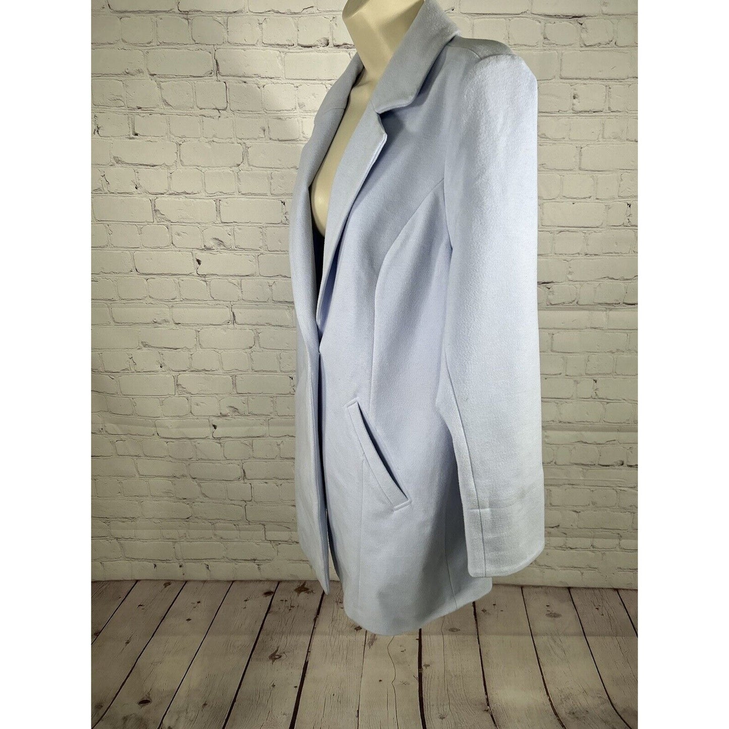 Chico’s Periwinkle Single Button Single Breasted Women’s Overcoat Size 8/10