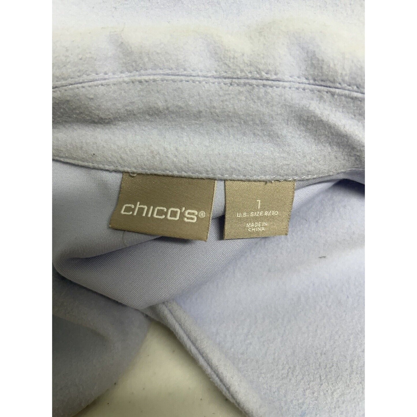 Chico’s Periwinkle Single Button Single Breasted Women’s Overcoat Size 8/10