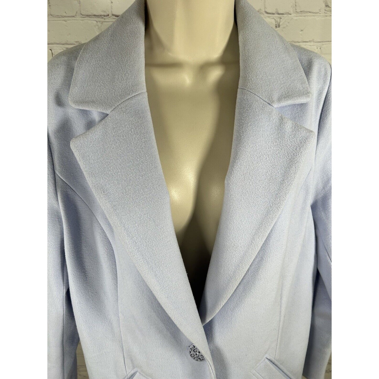Chico’s Periwinkle Single Button Single Breasted Women’s Overcoat Size 8/10