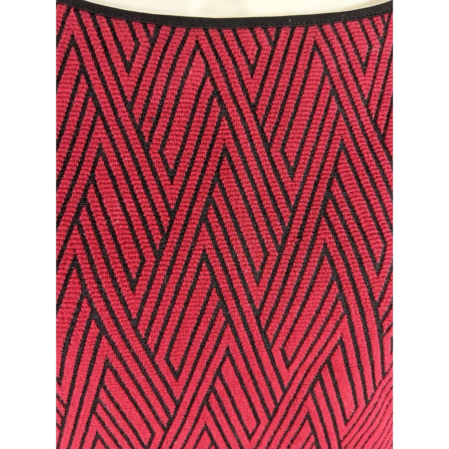 Chico’s Red Black Diamond 3/4 Sleeve Stretchy Top Women’s XS