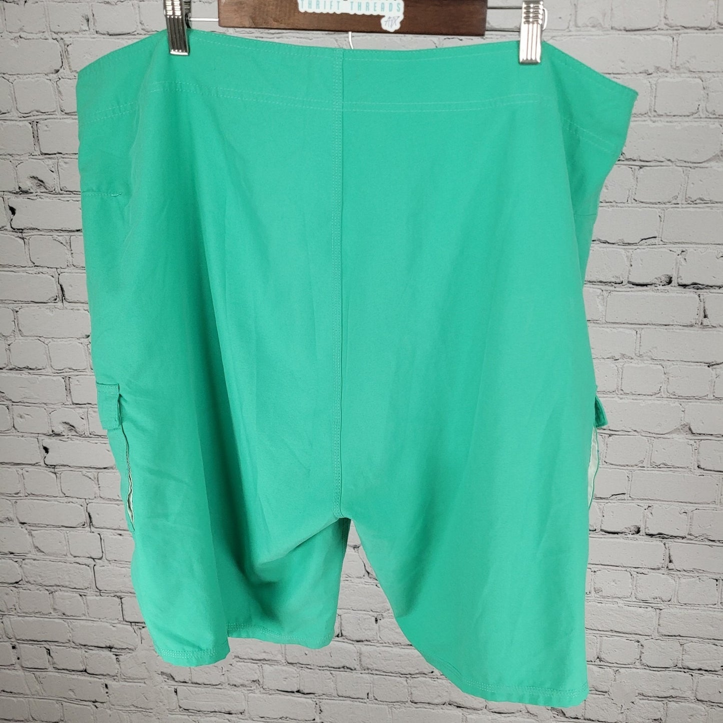 Ron Jon Surf Shop Green Cargo Lightweight Board Shorts Swim Trunks Size (42x9)