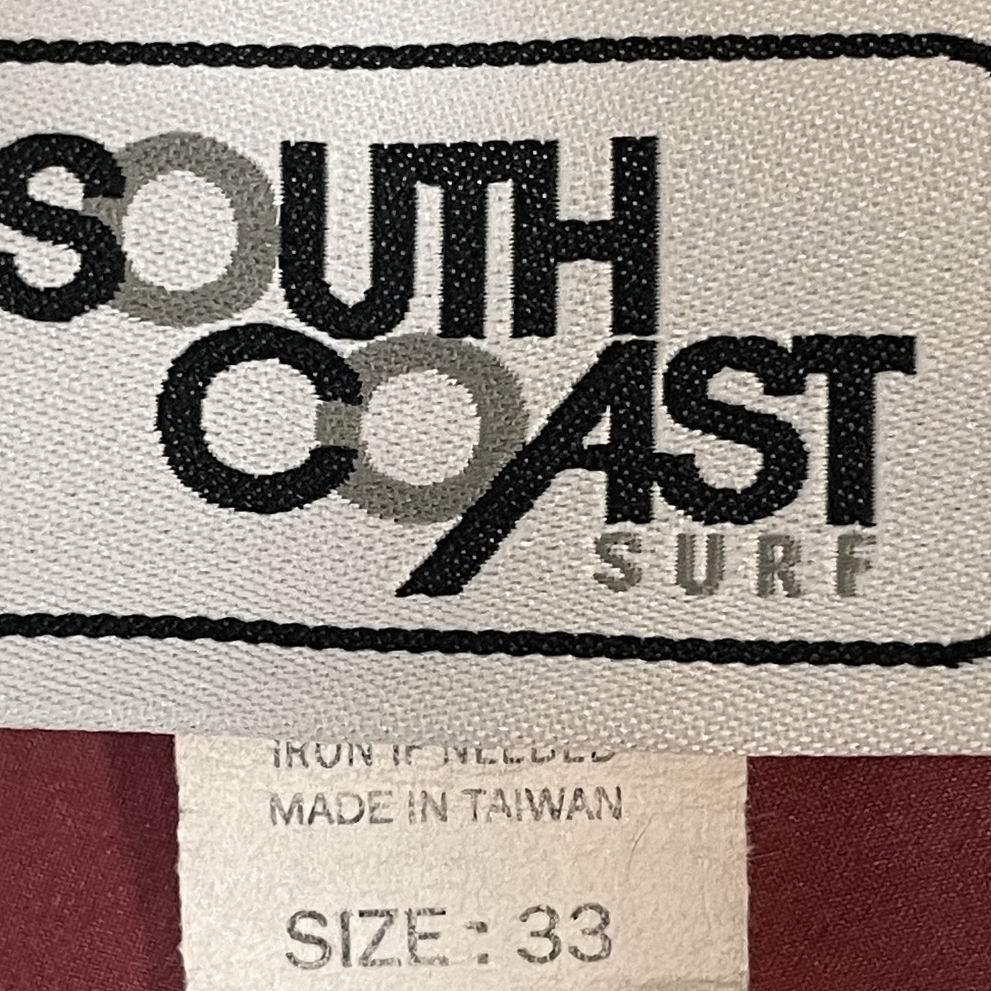 South Coast Surf Muted Red Board Shorts Swim Trunks Stretch Pocket Size 33