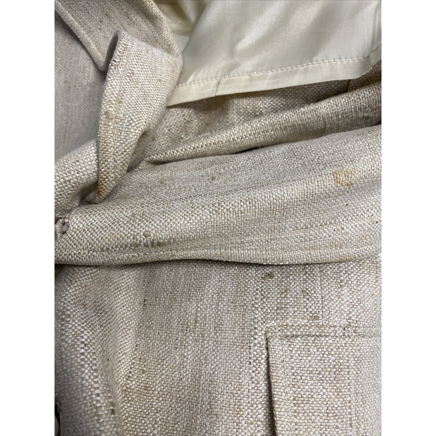 Vintage Merritt Schaefer & Brown Woven Tan 100% Pure Silk Blazer Men’s 46R