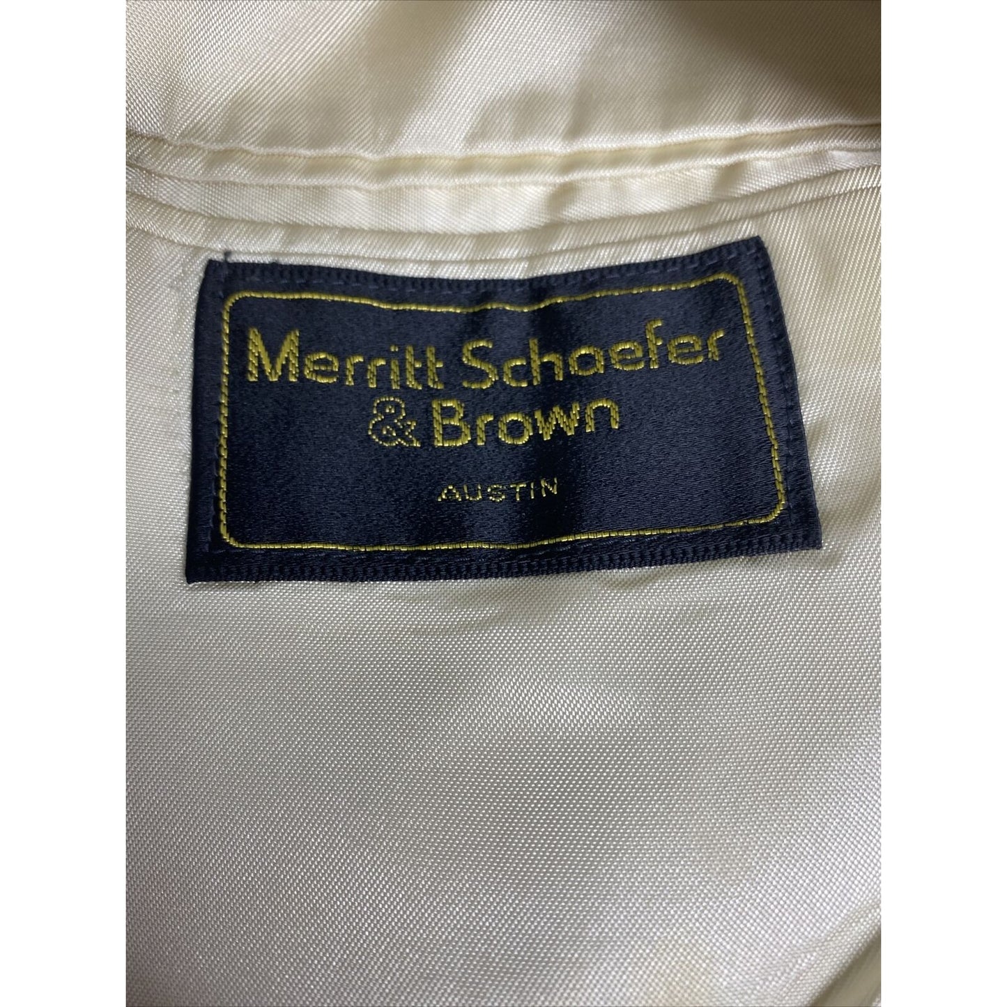 Vintage Merritt Schaefer & Brown Woven Tan 100% Pure Silk Blazer Men’s 46R