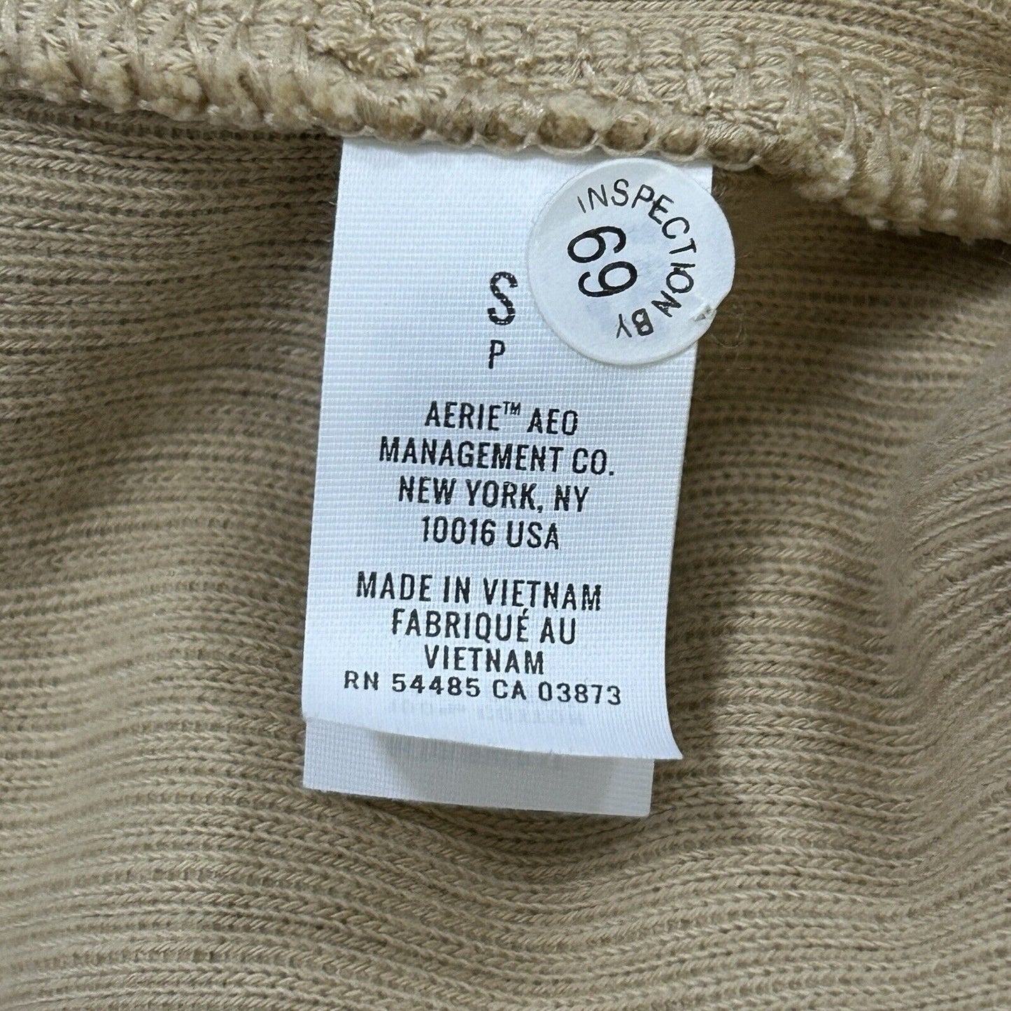 NWT Aerie Muted Yellow Cotton Hooded Ribbed Longsleeve Sweater Size Small S