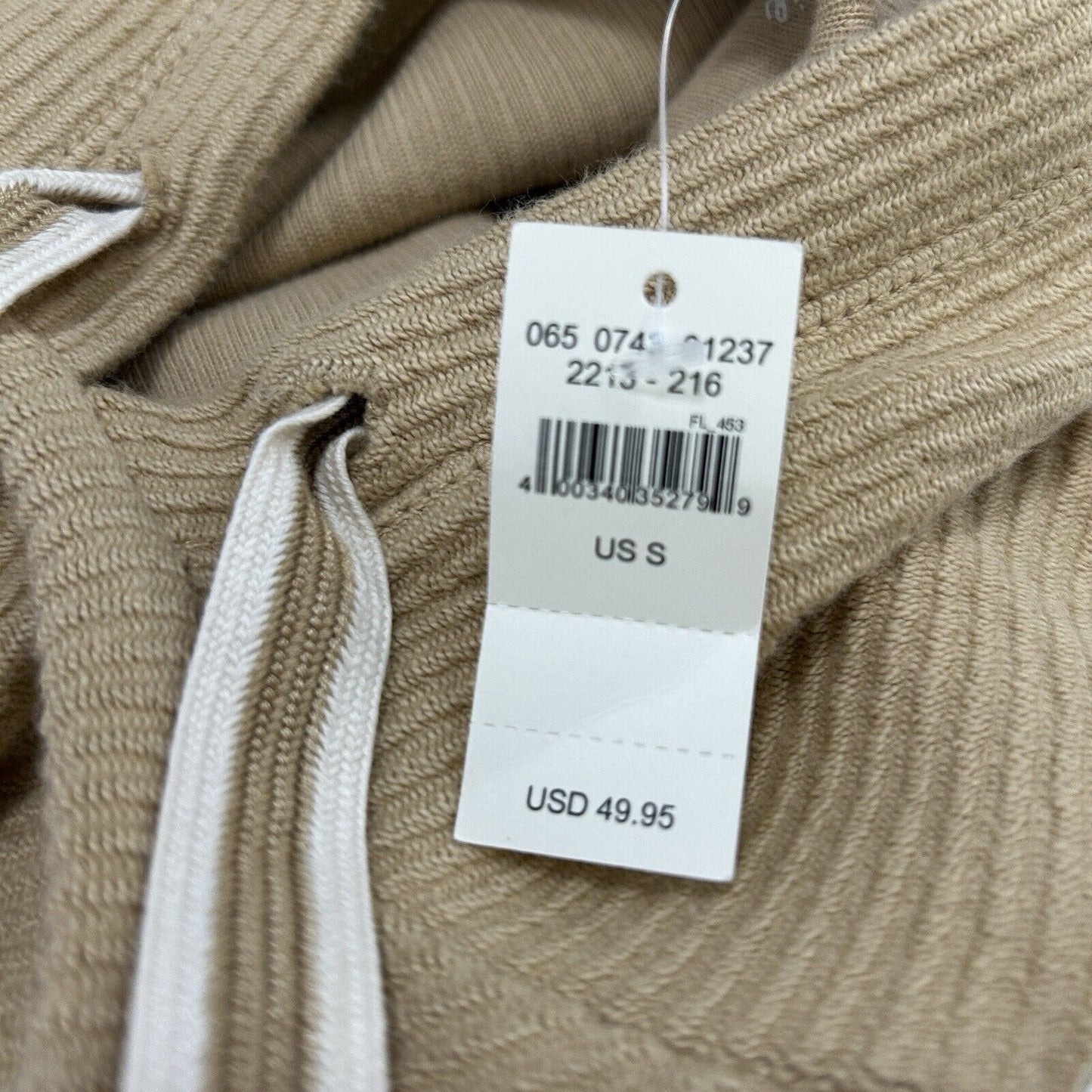 NWT Aerie Muted Yellow Cotton Hooded Ribbed Longsleeve Sweater Size Small S