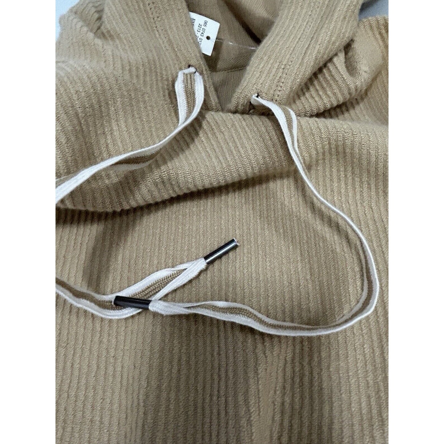 NWT Aerie Muted Yellow Cotton Hooded Ribbed Longsleeve Sweater Size Small S