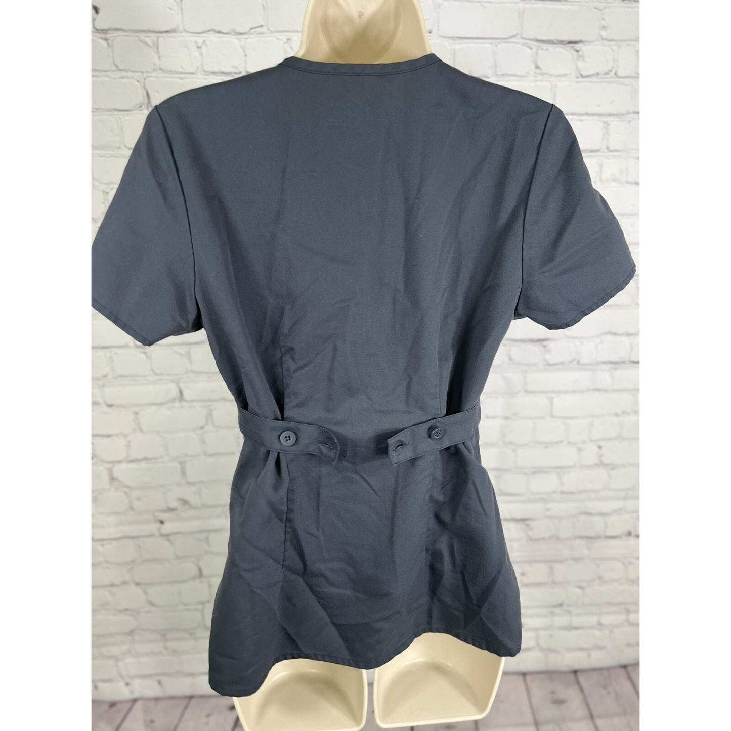 Grey's Anatomy Barco Scrub Top Adjustable Gray Short Sleeve Shirt Women’s Small