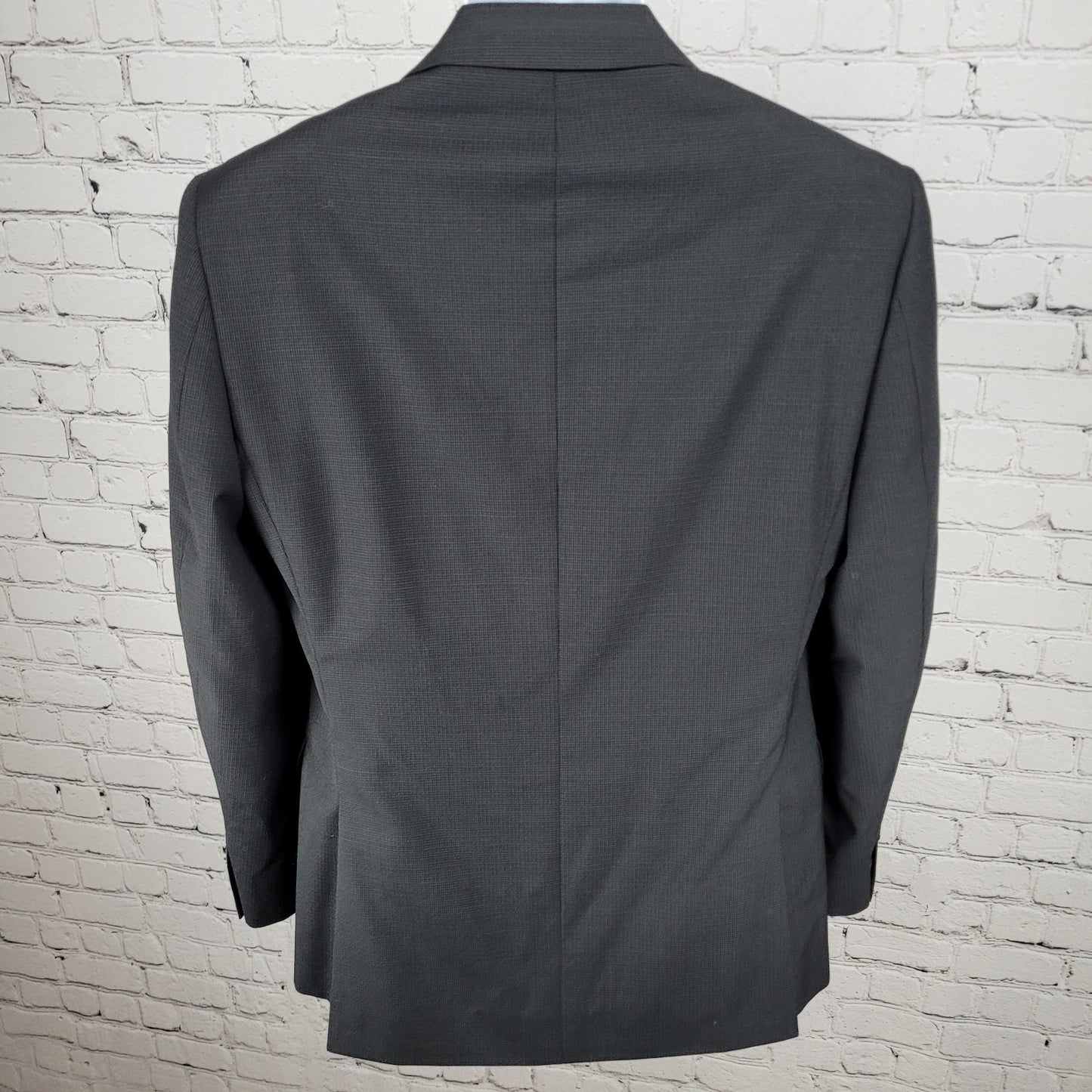 Calvin Klein Black 100% Wool 2 Button Double Vented Notch Blazer Size 36S