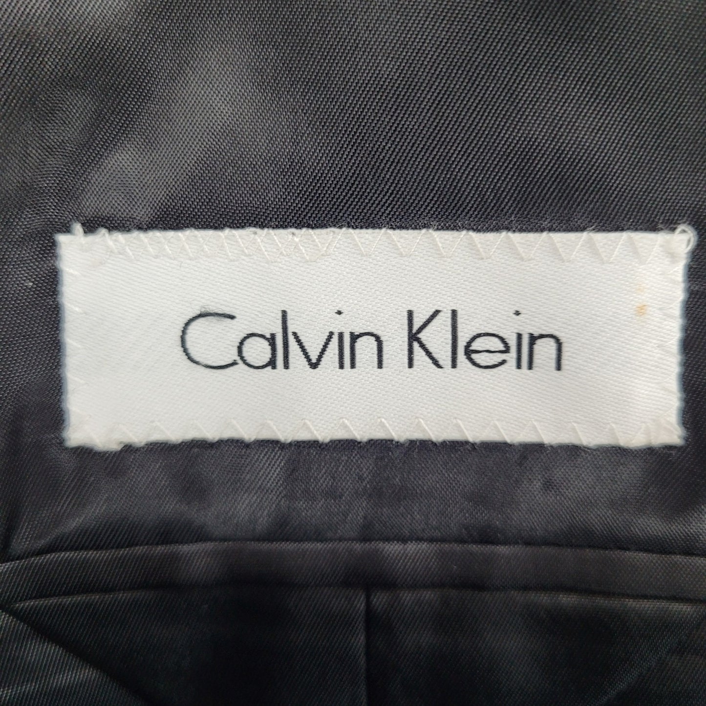 Calvin Klein Black 100% Wool 2 Button Double Vented Notch Blazer Size 36S