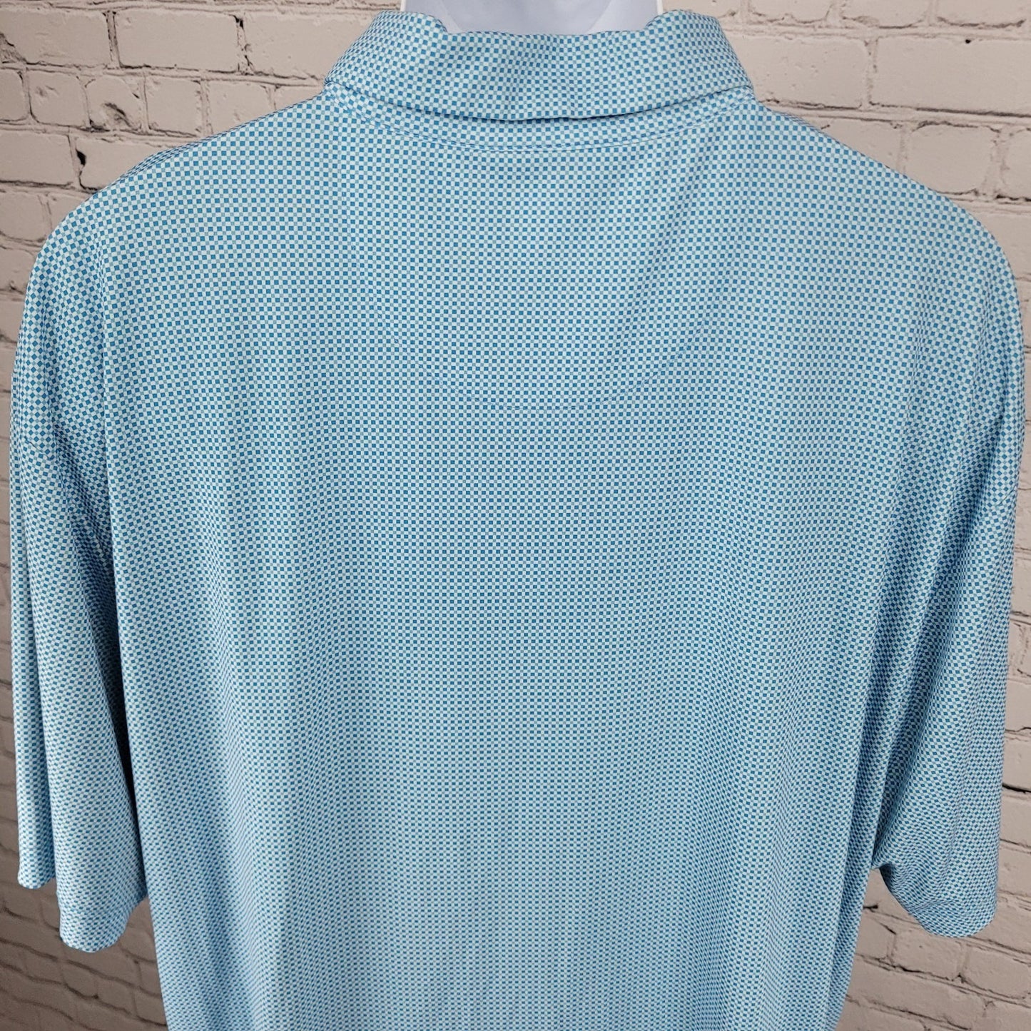 Callaway Blue Geometric Opti-Dri Stretch Golf Short Sleeve Polo Shirt Size XXL