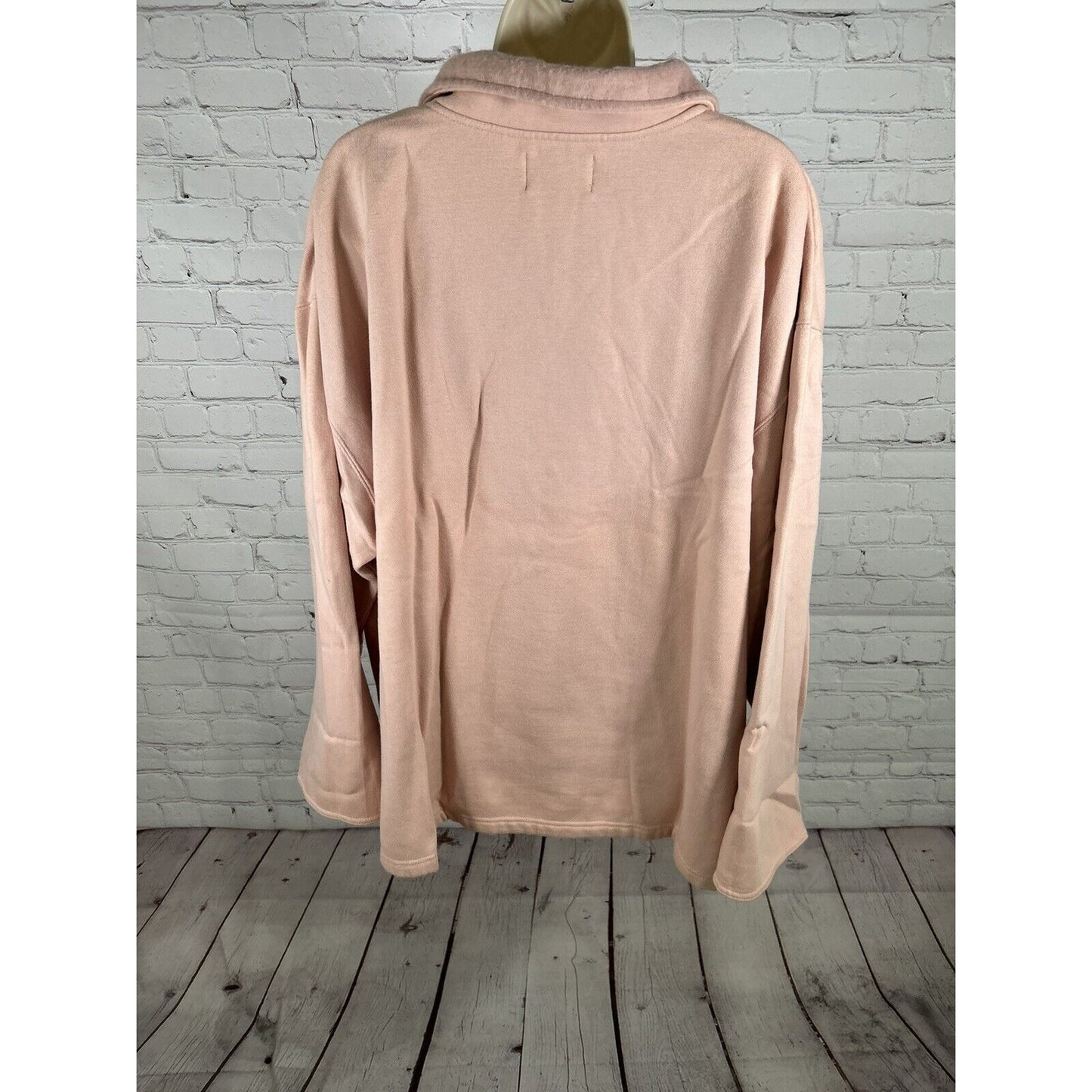 VTG Express Athletics Cotton Blend Pullover Pale Pink 1/4 Zip Sweatshirt XL