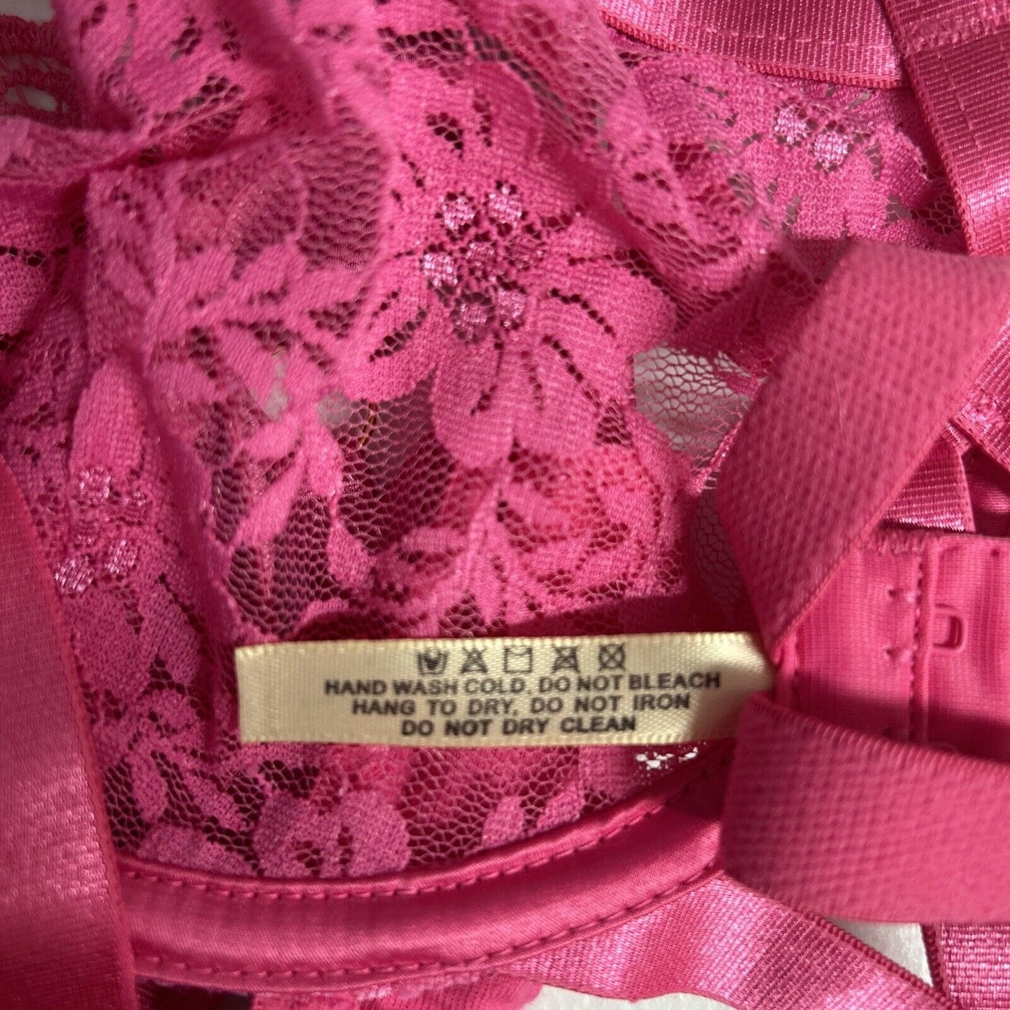 Playboy x Yandy Lingerie Pink Floral Lace Underwire Unlined Bra Garter Belt L