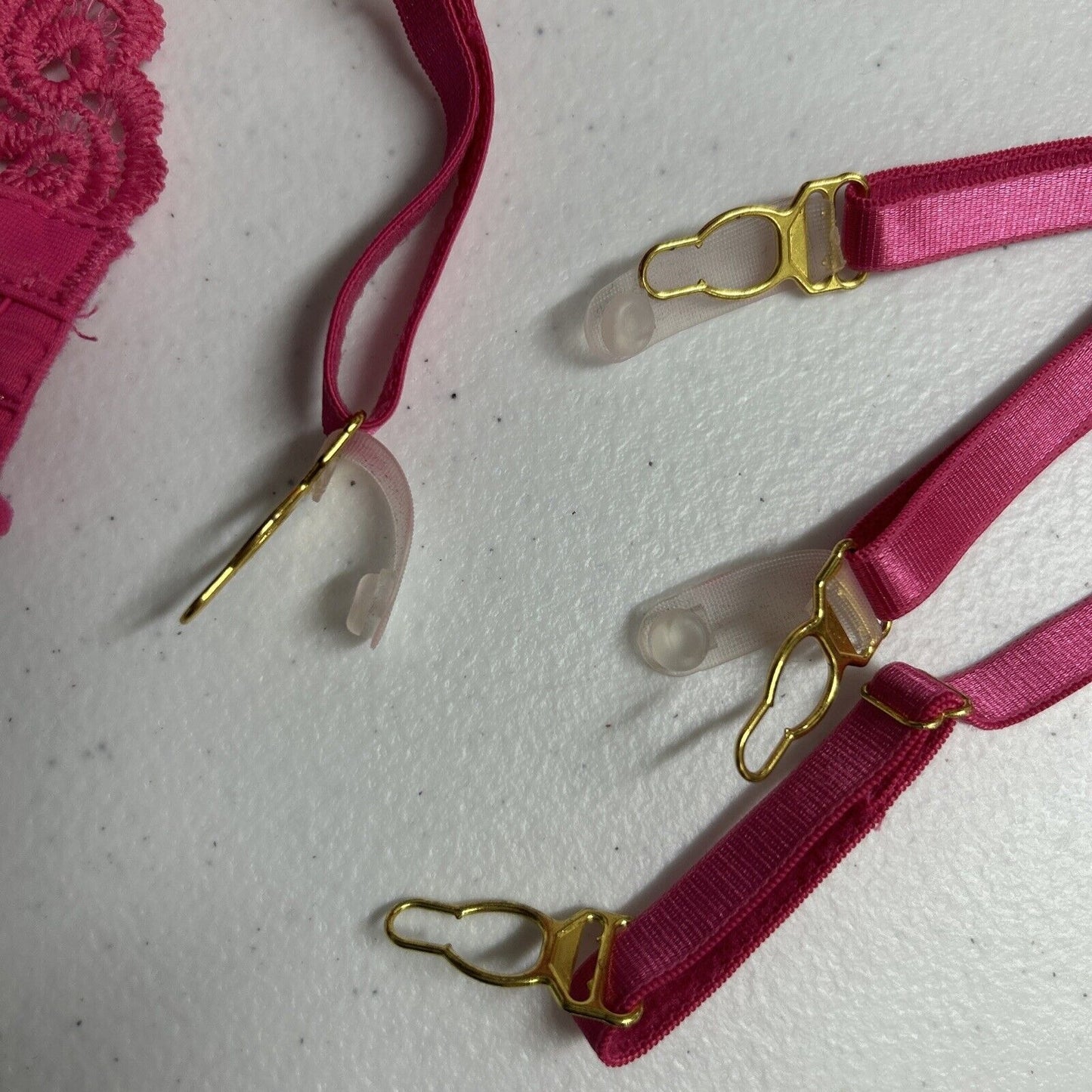 Playboy x Yandy Lingerie Pink Floral Lace Underwire Unlined Bra Garter Belt L