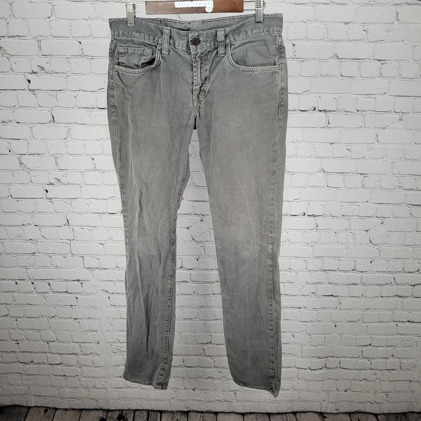 J Brand Rustic Bat Grey 100% Cotton Houndstooth Slim Jeans Size 31 (31x34)