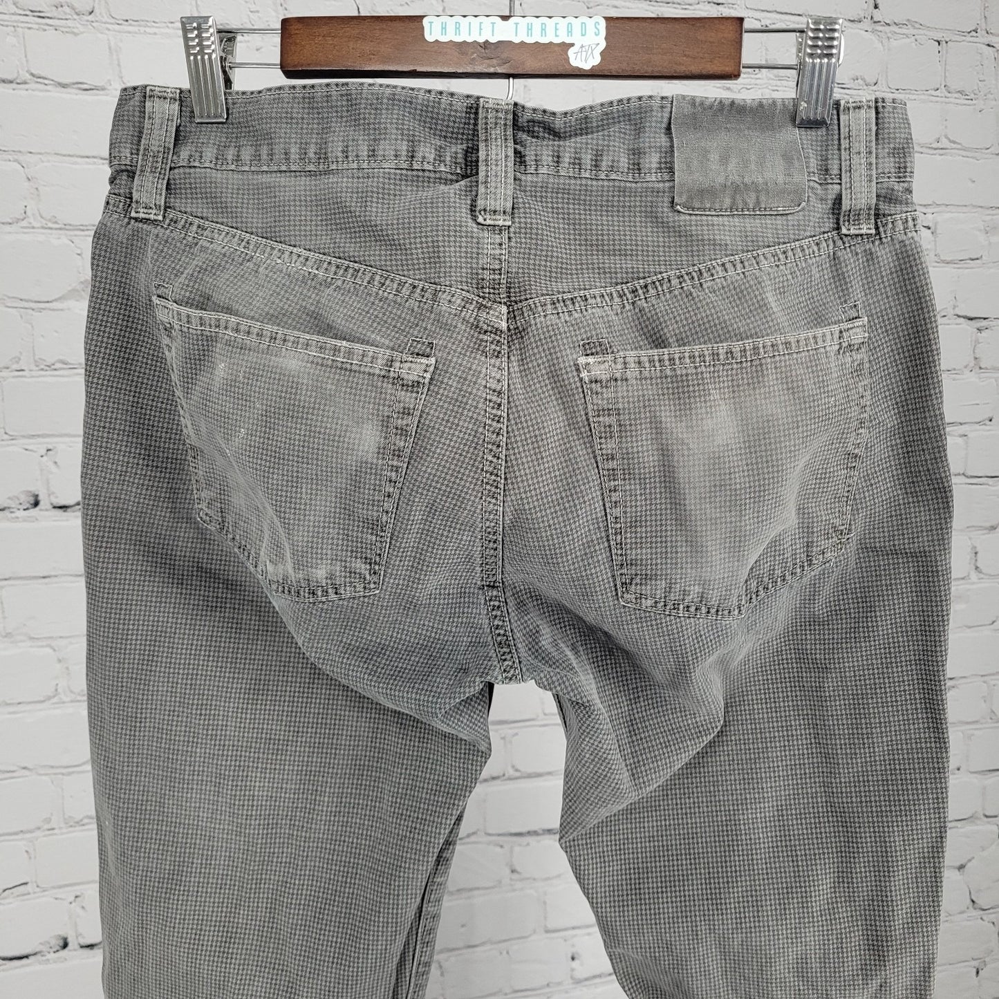 J Brand Rustic Bat Grey 100% Cotton Houndstooth Slim Jeans Size 31 (31x34)