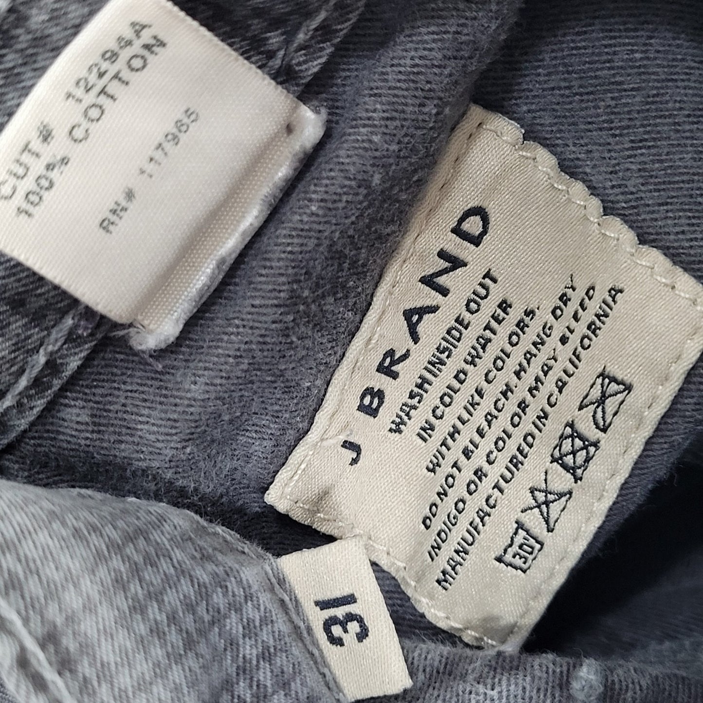 J Brand Rustic Bat Grey 100% Cotton Houndstooth Slim Jeans Size 31 (31x34)