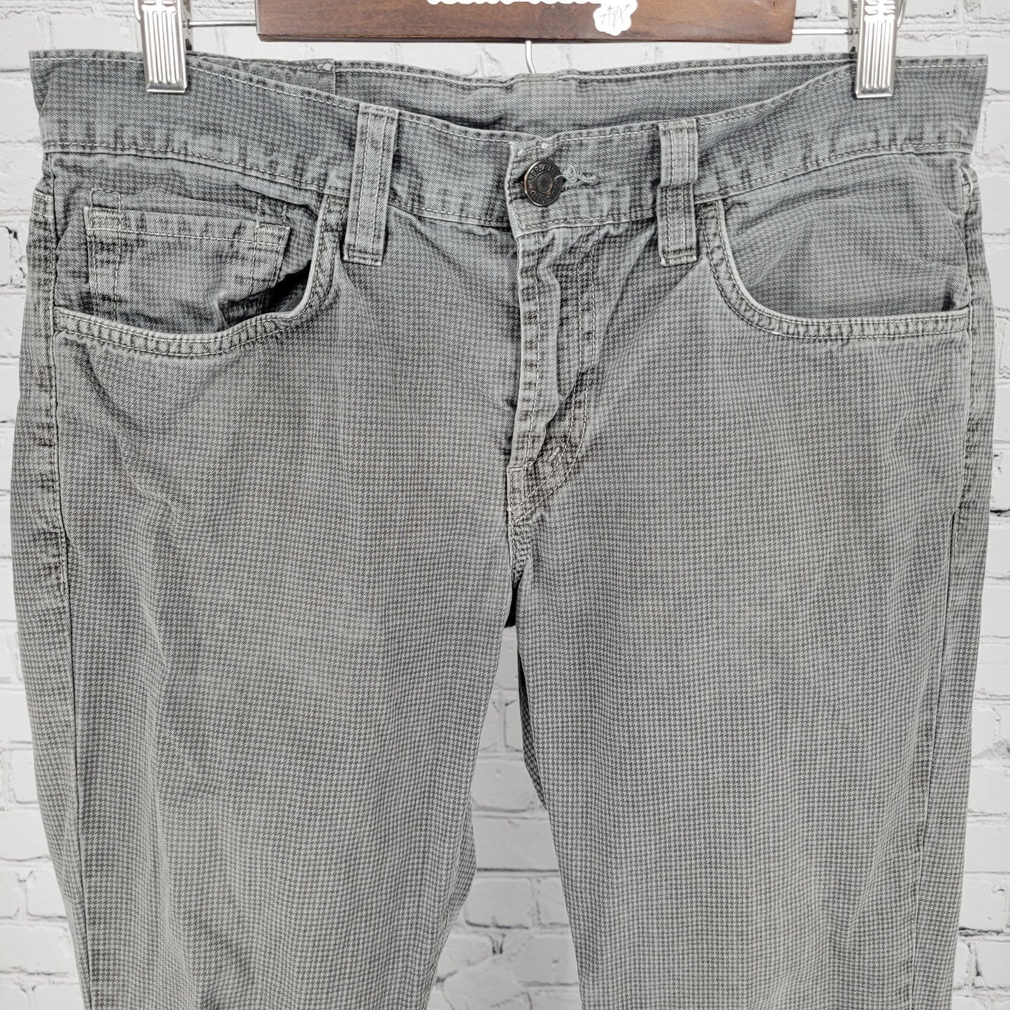 J Brand Rustic Bat Grey 100% Cotton Houndstooth Slim Jeans Size 31 (31x34)