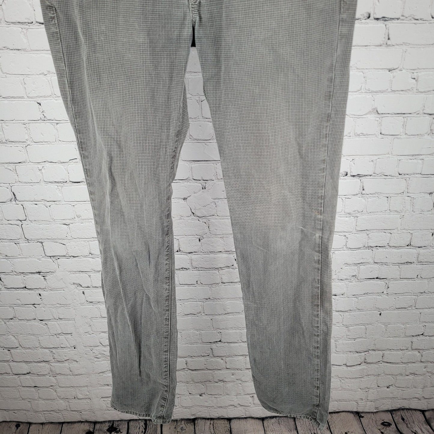 J Brand Rustic Bat Grey 100% Cotton Houndstooth Slim Jeans Size 31 (31x34)