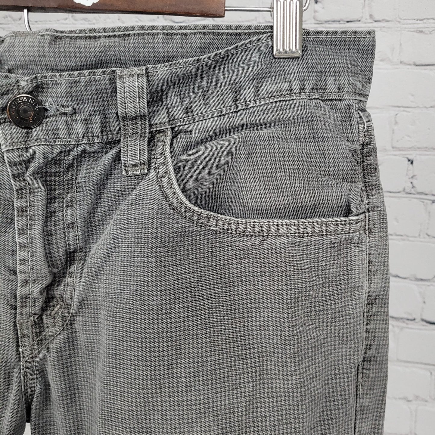 J Brand Rustic Bat Grey 100% Cotton Houndstooth Slim Jeans Size 31 (31x34)