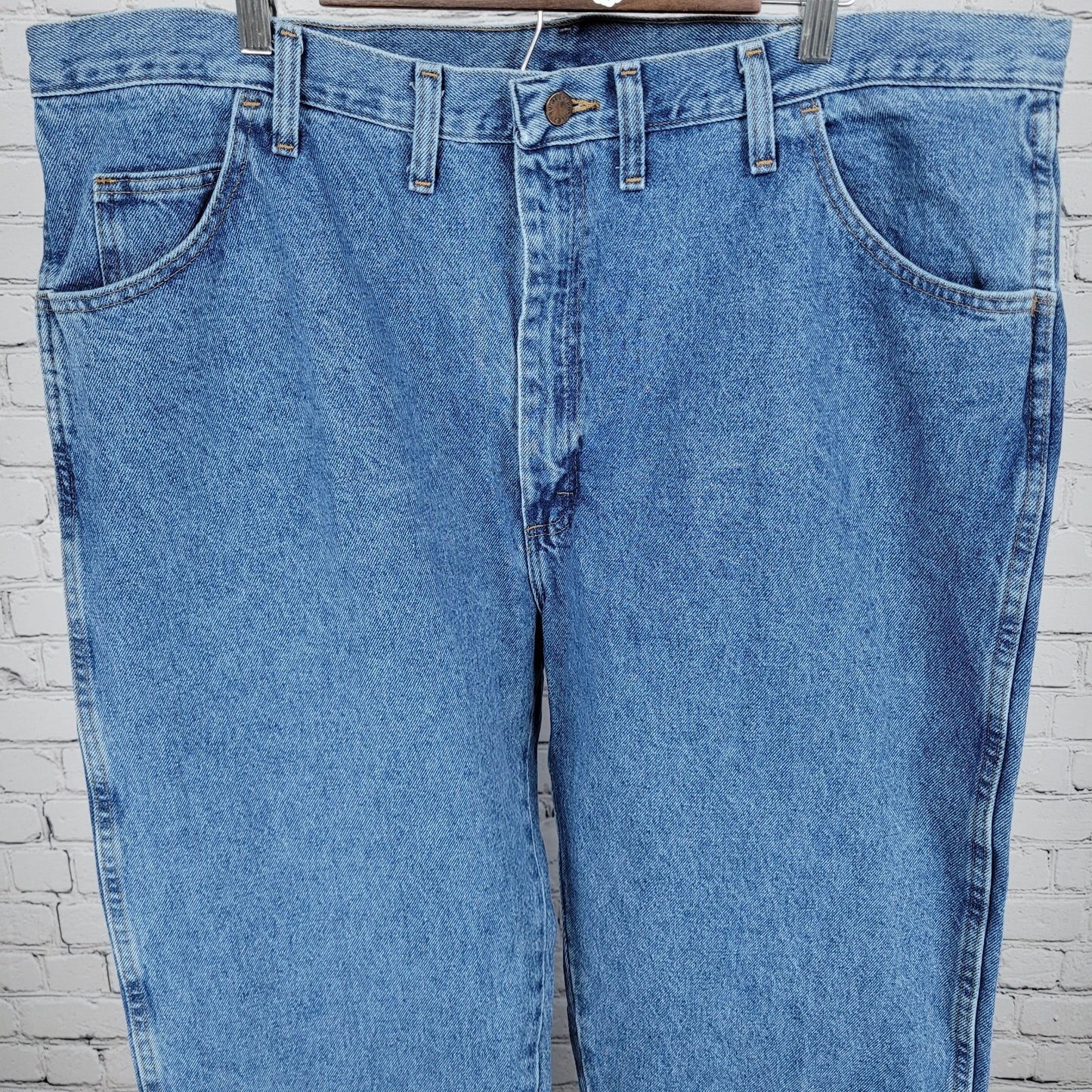NWT Rustler By Wrangler Blue Heavyweight Denim Straight Leg Jeans Size (44x32)