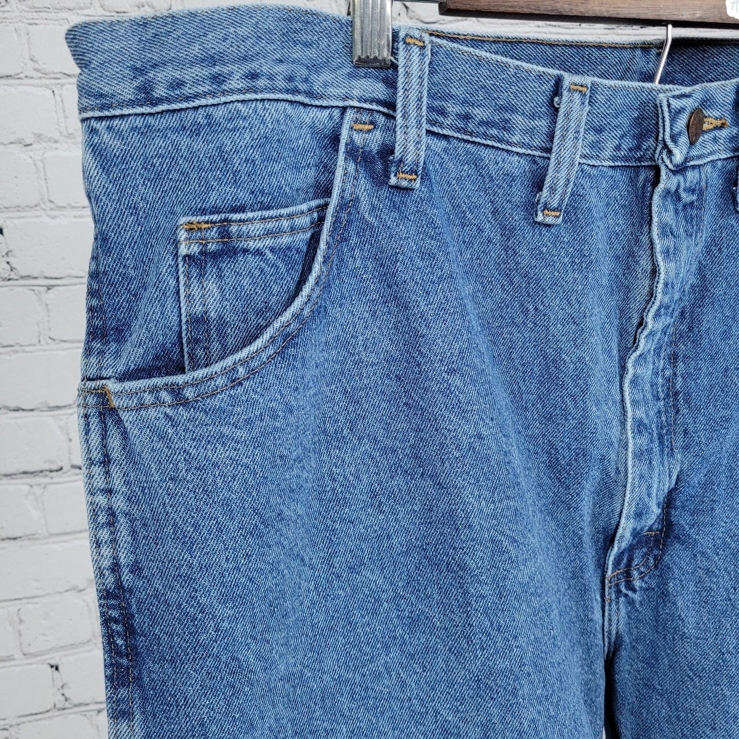 NWT Rustler By Wrangler Blue Heavyweight Denim Straight Leg Jeans Size (44x32)